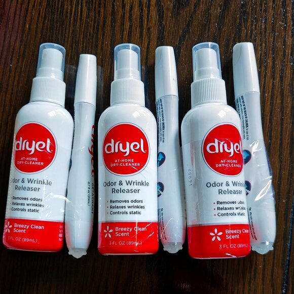 Dryel Odor & Wrinkle Releaser and Stain Remover Set of 3 NEW - Picture 1 of 2